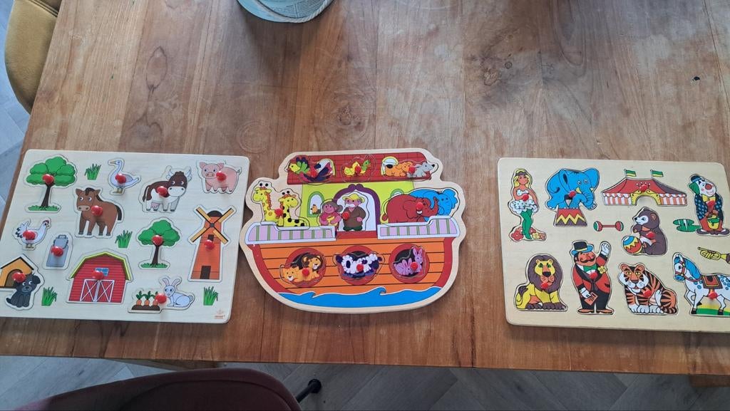 3 houten puzzels, Ophalen of Verzenden