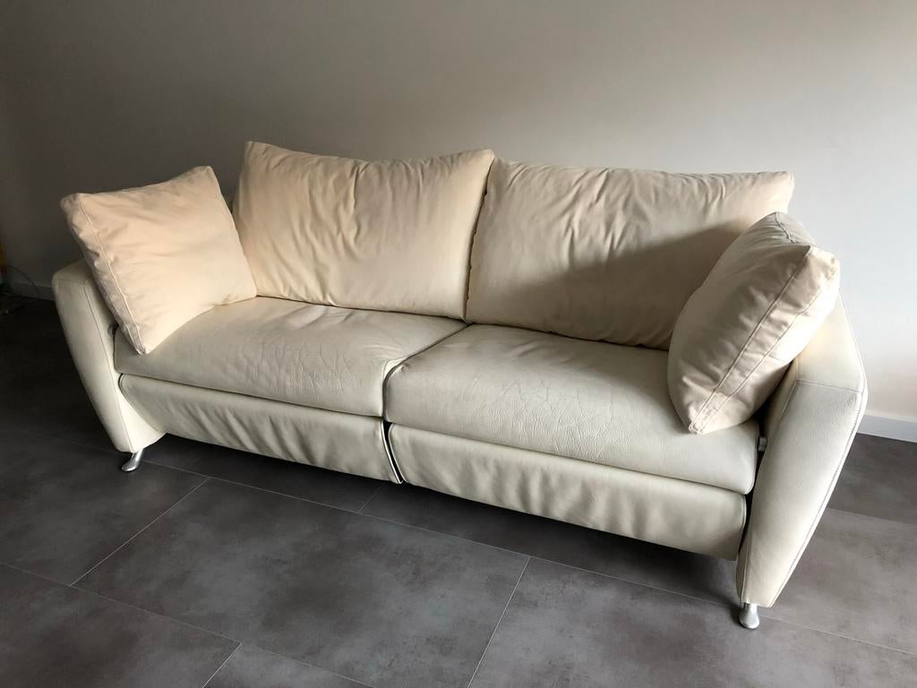 De Sede Loungebank - Crème Leer met alcantara, Huis en Inrichting, Banken | Bankstellen, Ophalen, Gebruikt, 100 tot 125 cm, 150 tot 200 cm