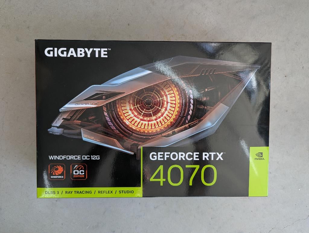 Gigabyte RTX 4070 videokaart doos (leeg), Computers en Software, Videokaarten, Ophalen, Overige soorten, Nieuw, Overige chipsets