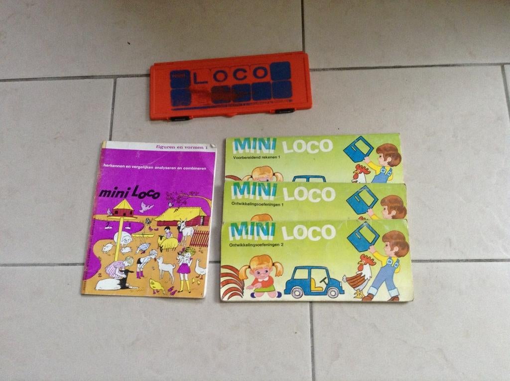 Vintage  MINI LOCO ( oranje doos en 4 boekjes ) RETRO, Ophalen of Verzenden