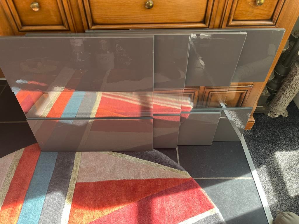 4 IKEA Bestå deurtjes 60x60 cm grijs hoogglans, Ophalen, Zo goed als nieuw