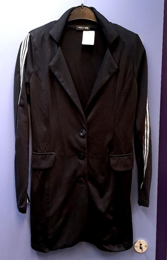 Triple Nine donker blauwe langere blazer + zilver mt M 41136, Maat 38/40 (M), Blauw, ., Triple nine