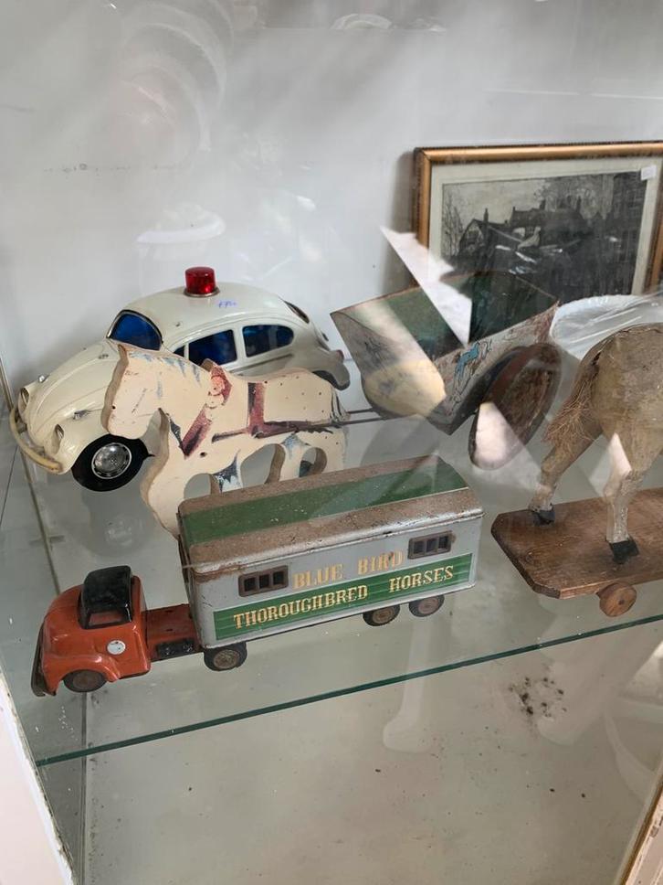 Antiek Speelgoed paarden en vrachtwagen, Antiek en Kunst, Antiek | Speelgoed, Ophalen of Verzenden