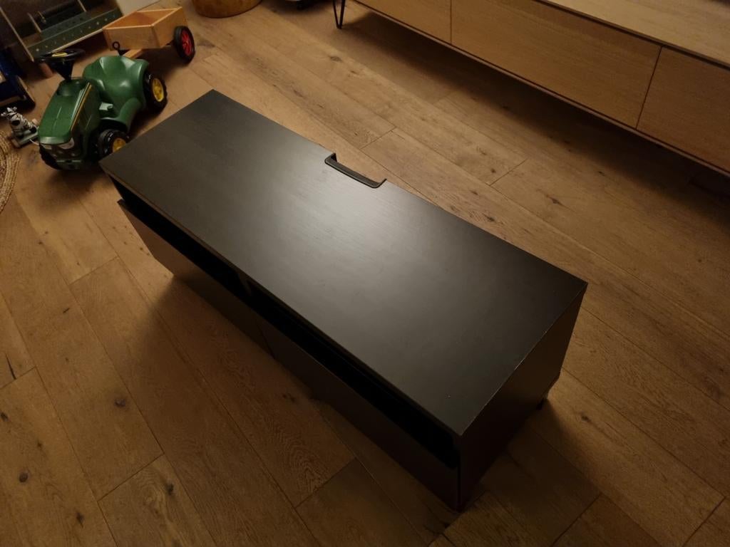 Zwart tv meubel 120x48x41 cm, Huis en Inrichting, Kasten | Televisiemeubels, Gebruikt, 100 tot 150 cm, Ophalen of Verzenden, Minder dan 100 cm