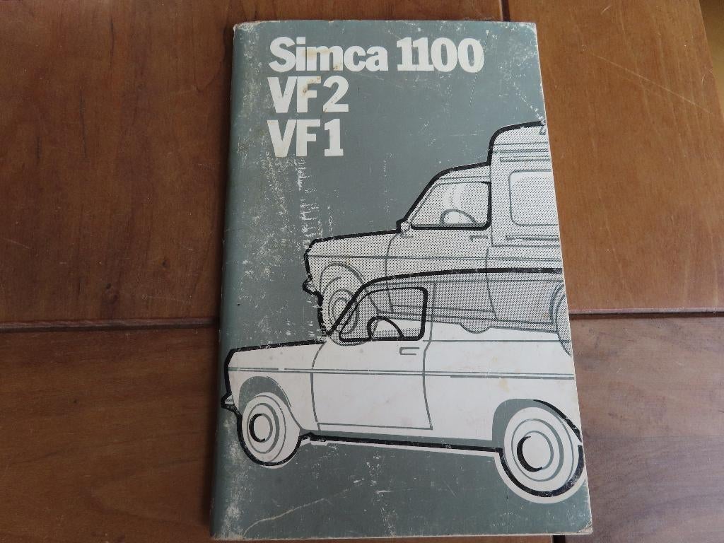 Instructieboek Simca 1100 VF1, Simca 1100 VF2 bestel 1975, Ophalen of Verzenden