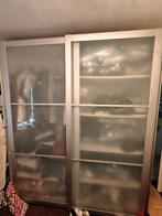 Ikea pax kast 200x60x240 aluminium matglas schuifdeur, 200 cm of meer, Zo goed als nieuw, 200 cm of meer, Glas