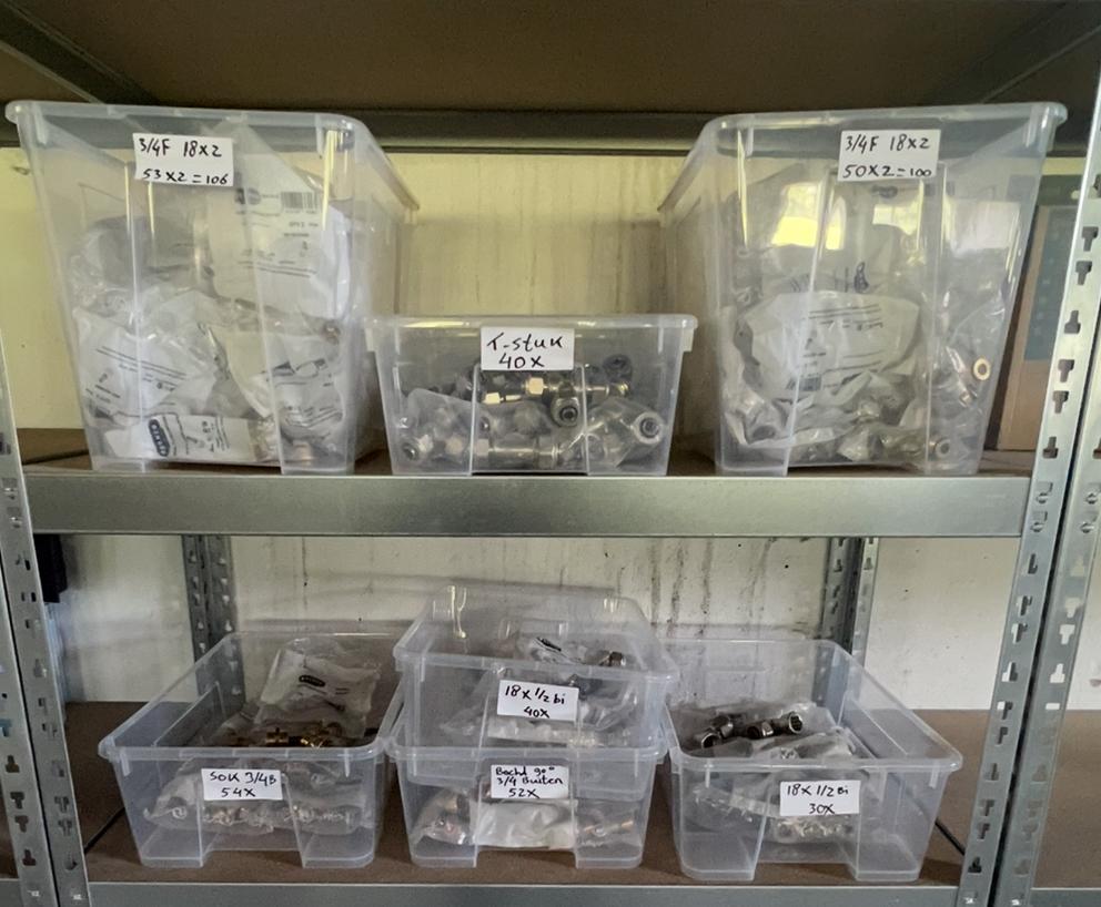 Henco koppelingen 422 stuks + 21 rollen meerlagenbuis Partij, Ophalen, Nieuw, Overige typen