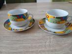 Set van 2 kop en schotel Memphis, Ophalen of Verzenden, Zo goed als nieuw, Porselein, Kop en/of schotel