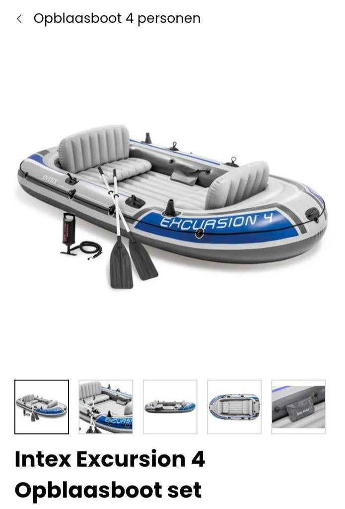 Rubberboot 4 personen,, Watersport en Boten, Kano's, Ophalen, Overige typen