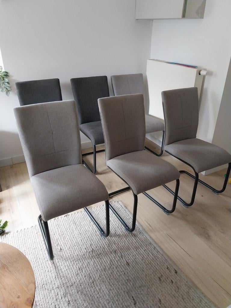 6 eetkamerstoelen Henders & Hazel, Huis en Inrichting, Stoelen, Ophalen, Grijs, Vijf, Zes of meer stoelen