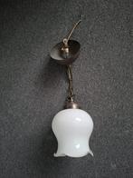 Vintage Hanglamp met Melkglas Kap, Huis en Inrichting, Lampen | Hanglampen, Ophalen, Gebruikt, Glas, Minder dan 50 cm