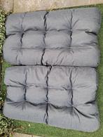 Grote grijze kussens voor buitenbank of loungeset, Ophalen, Gebruikt, Grijs, Rechthoekig