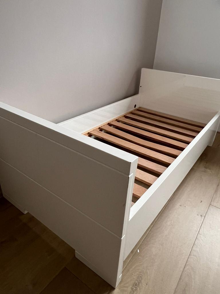 Twf bed 70x140 tevens om te bouwen tot juniorbed, Gebruikt, 70 tot 85 cm, Matras, 140 tot 160 cm