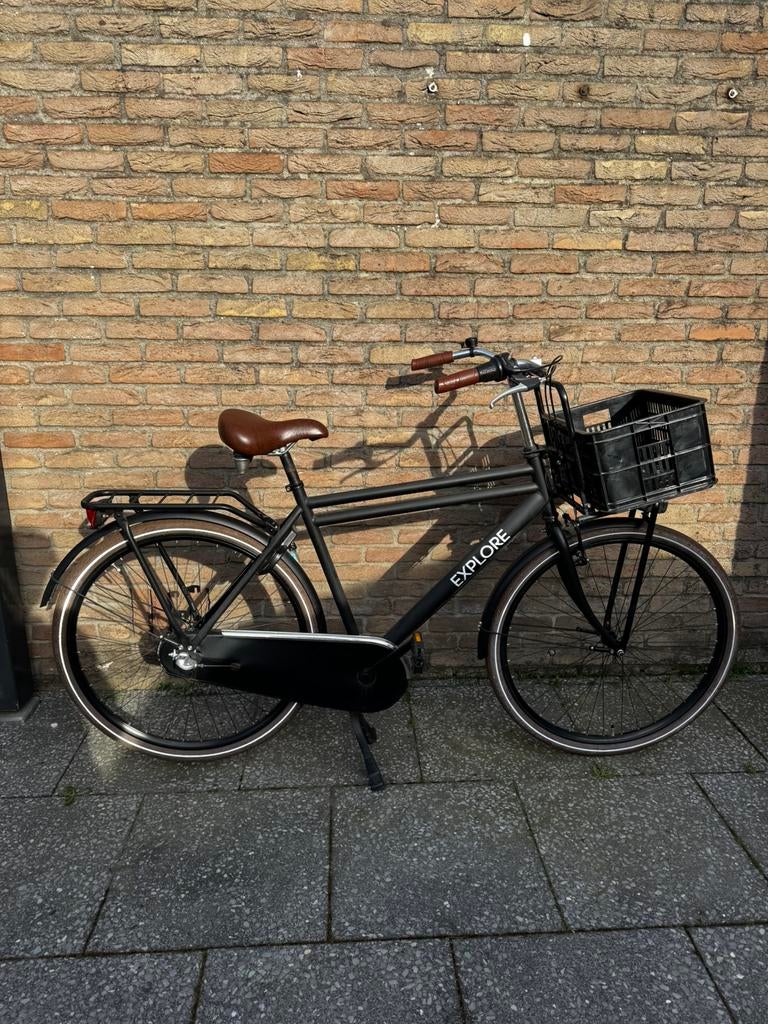 Mooie zwarte Explore herenfiets, Ophalen, Gebruikt, Overige merken