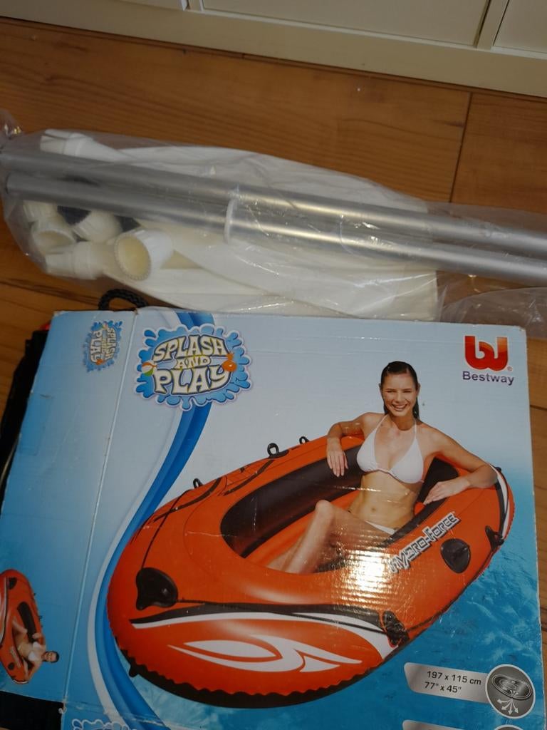 Opblaasbare bootje voor 2 personen inclusief 2 peddels, Kinderen en Baby's, Ophalen