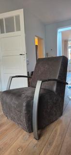 Antraciet grijze fauteuil microleer, Ophalen, Gebruikt, 75 tot 100 cm, 50 tot 75 cm