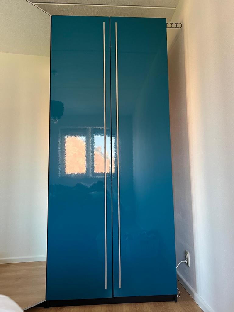 IKEA Kastdeuren 4st met handgrepen blauw, Ophalen, 200 cm of meer, 50 tot 100 cm, Zo goed als nieuw