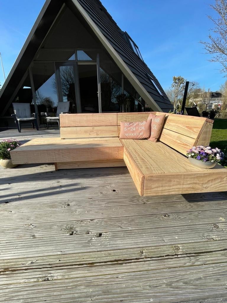 Degelijke douglas lounge banken, Tuin en Terras, Tuinsets en Loungesets, Ophalen, Nieuw, Hout, Eettafel