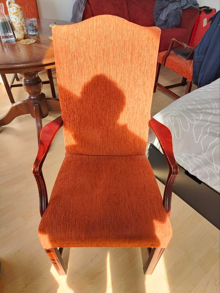 4 stoelen met houten armleuningen, Ophalen, Gebruikt, Bruin, Vijf, Zes of meer stoelen