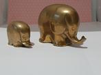 Vintage Messing Beeldjes Olifanten, Ophalen of Verzenden, Gebruikt, Dier
