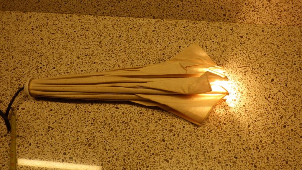 vintage paraplu hanglamp van stof, Ophalen of Verzenden, Gebruikt, Stof, Minder dan 50 cm