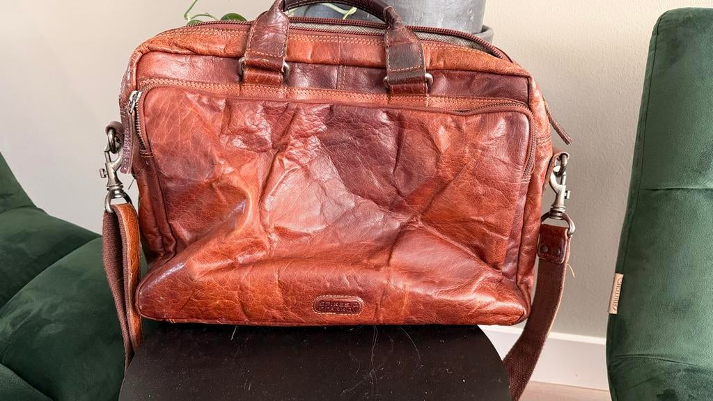 Spikes & Sparrow Leren Laptoptas/Aktetas - Bruin, Overige merken, Gebruikt, Bruin, Ophalen of Verzenden