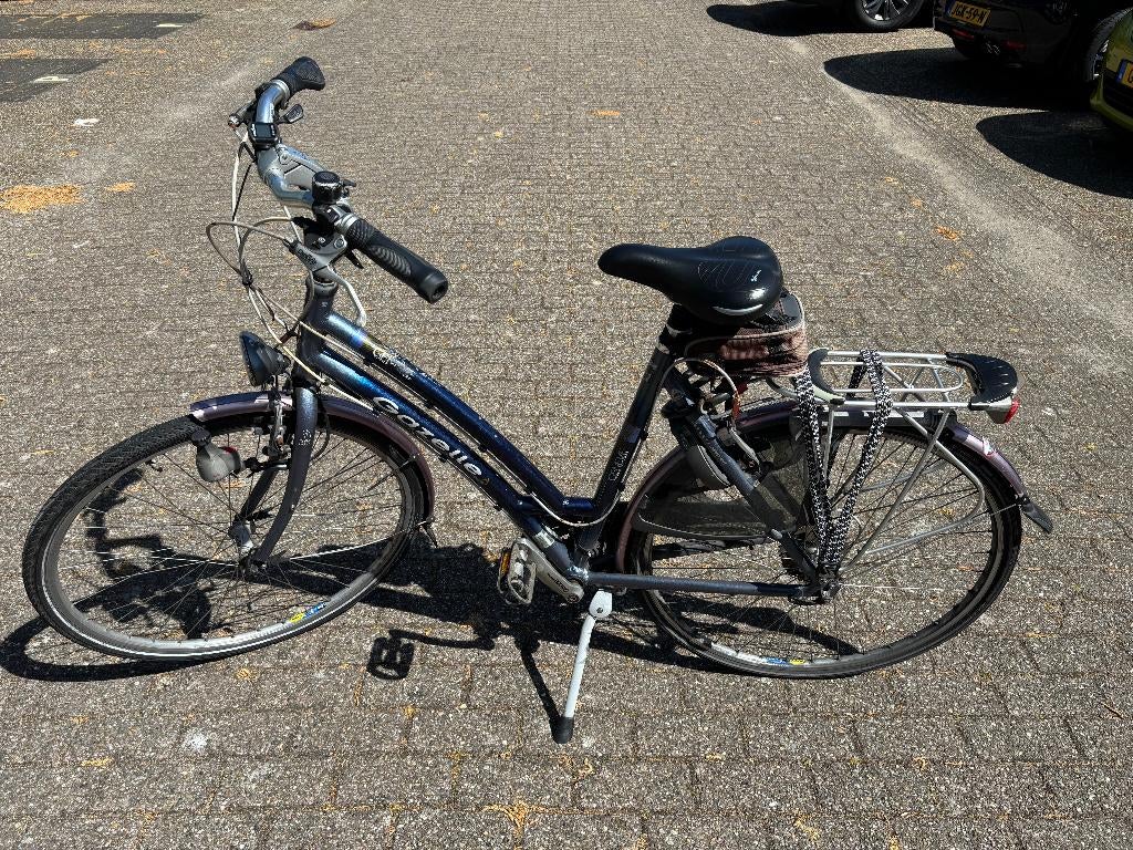 Damesfiets Gazelle Geneve blauw track trail framehoogte 54, Ophalen, Velgrem, Versnellingen, Gazelle