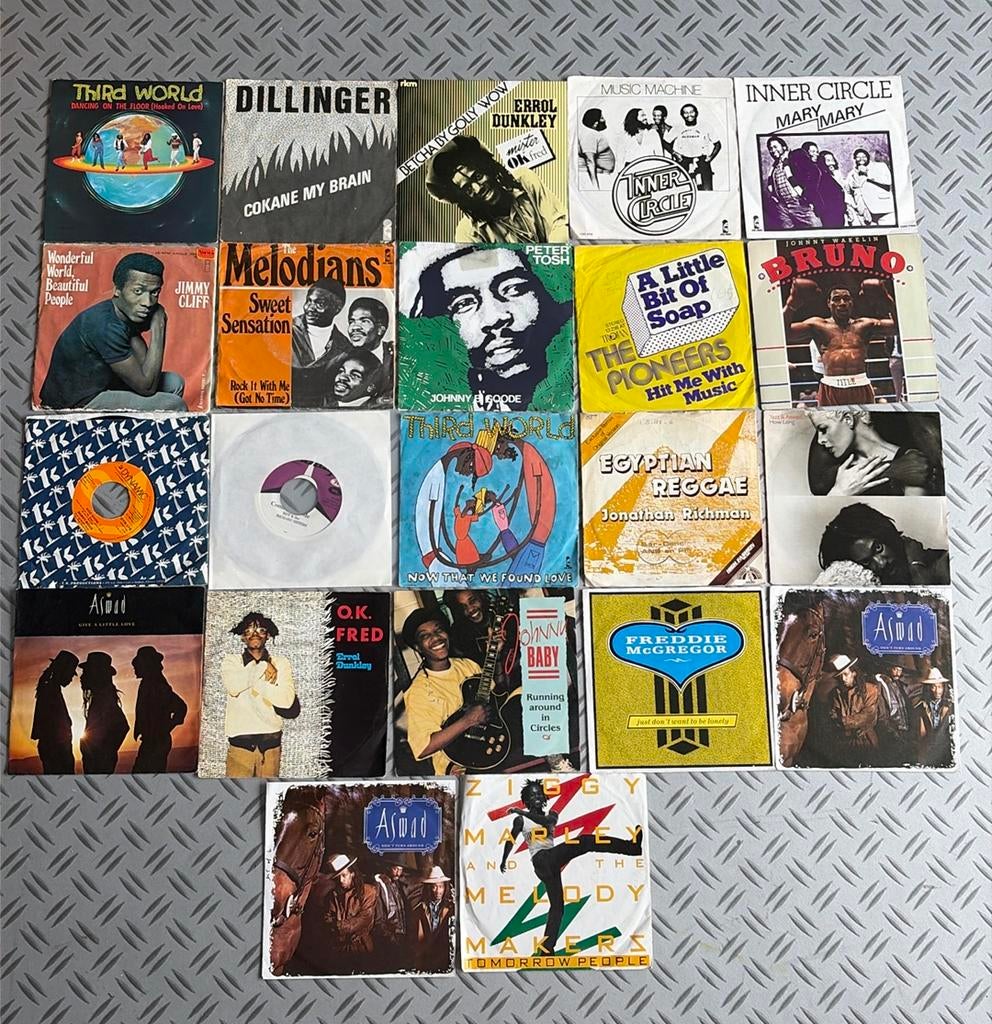 Singles, verzameling van 22 reggae singles, Ophalen, Gebruikt