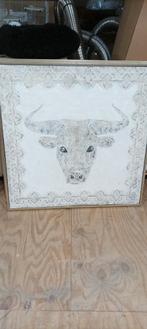 Wanddecoratie met koeien kop, Ophalen of Verzenden, Zo goed als nieuw, Schilderij, Minder dan 50 cm
