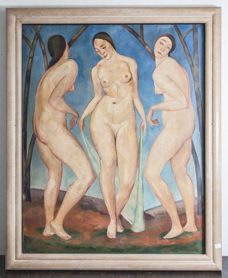 =Adolf Schlawing 1888-1957=vrouwelijk naakten=uit 1923=, Antiek en Kunst, Kunst | Schilderijen | Klassiek, Ophalen