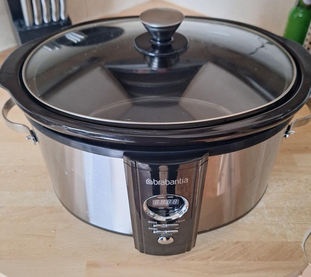 Slowcooker 6.5 liter Brabantia, Ophalen, Timer, Zo goed als nieuw
