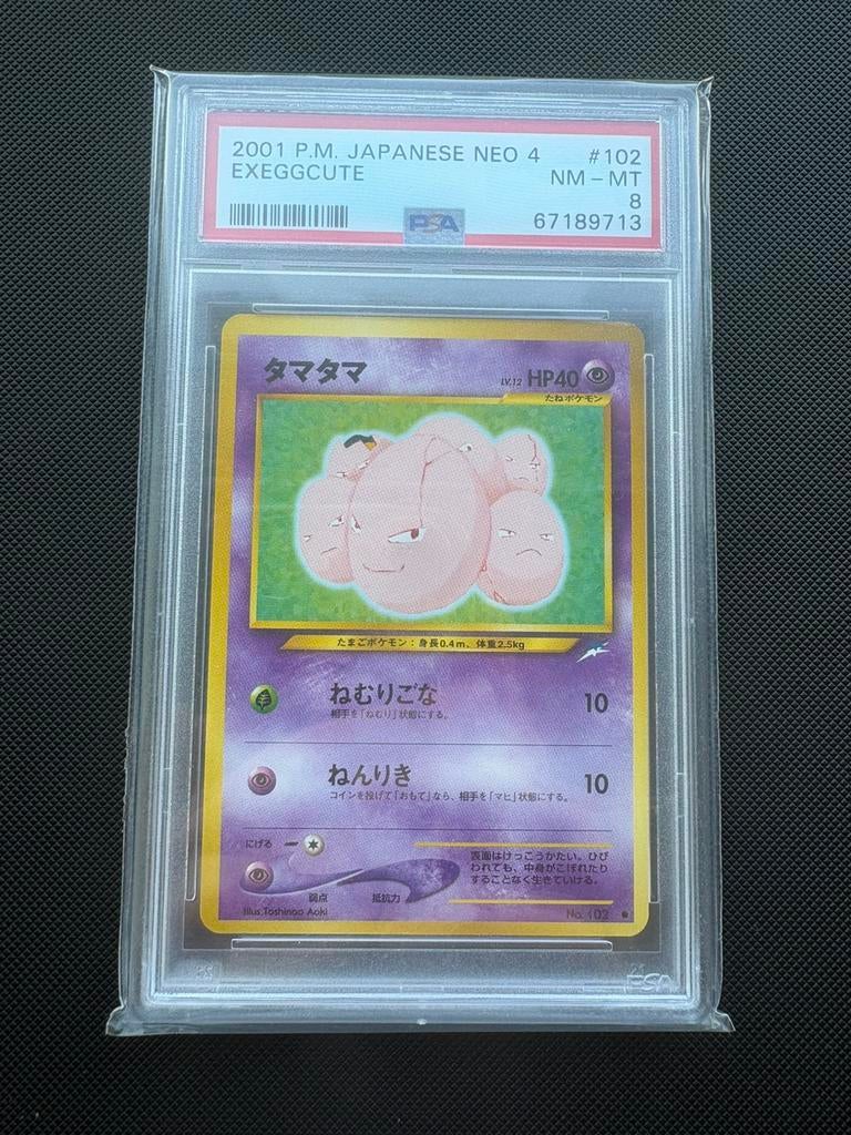 Exeggcute No. 102 Japanese Neo PSA 8, Ophalen of Verzenden, Nieuw, Losse kaart