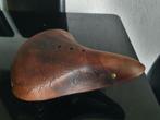 Vintage Leren Fietszadel met Veren - Brooks Stijl, Fietsen en Brommers, Fietsonderdelen, Ophalen of Verzenden, Gebruikt, Algemeen