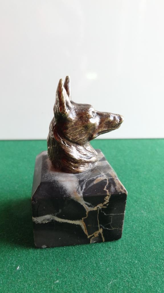 Antieke sculptuur Herdershond - Brons - Art Deco, Antiek en Kunst, Antiek | Koper en Brons, Ophalen of Verzenden, Brons