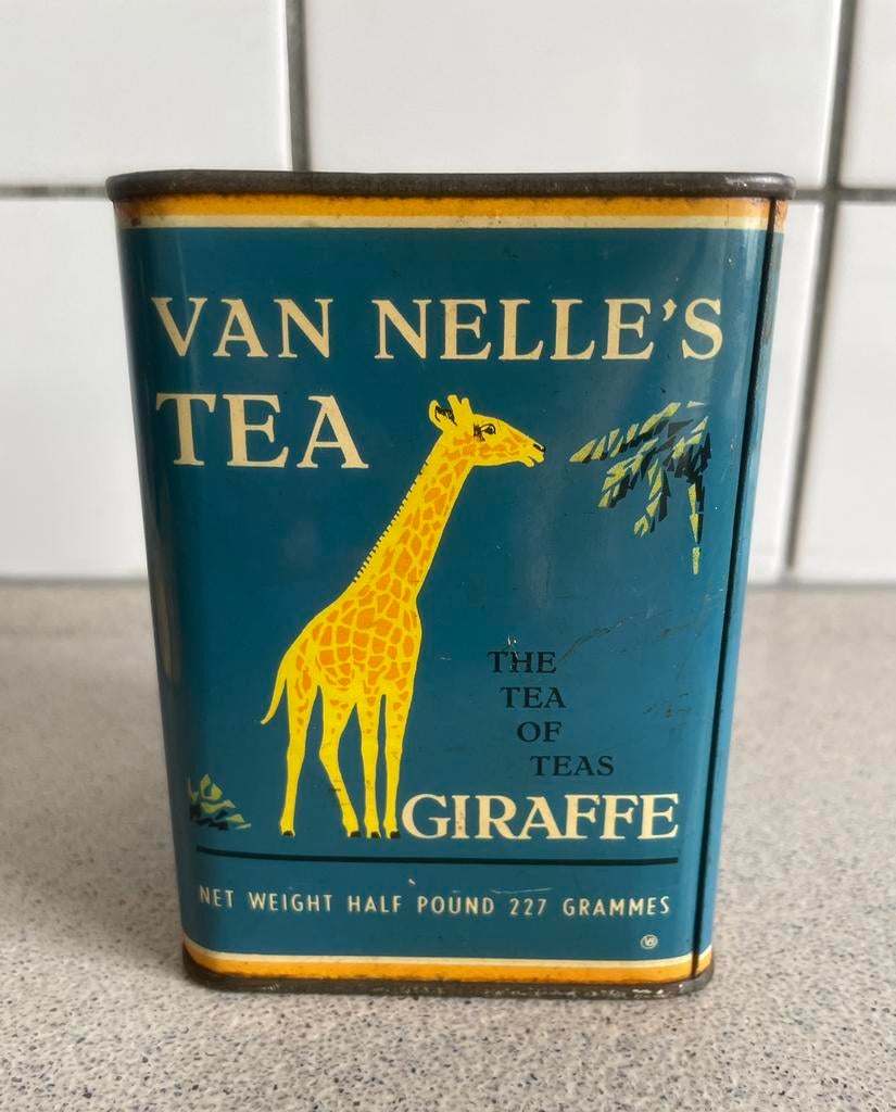 Van Nelle’s tea Giraffe blik theeblik, Verzamelen, Blikken, Ophalen of Verzenden, Zo goed als nieuw, Koffie, Van Nelle