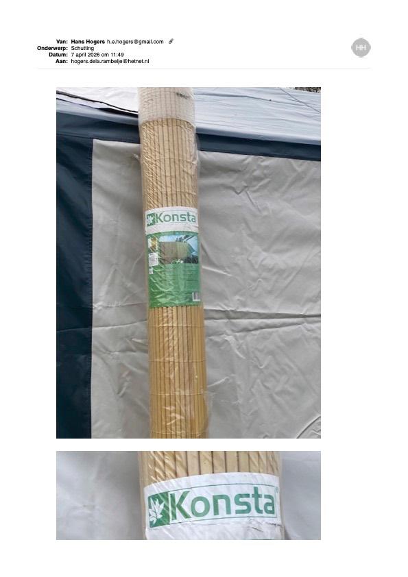 Kunststof tuinschermen bamboelook Lengte 300  bij `180 hoog, Ophalen, Kunststof, 1 tot 2 meter, Nieuw