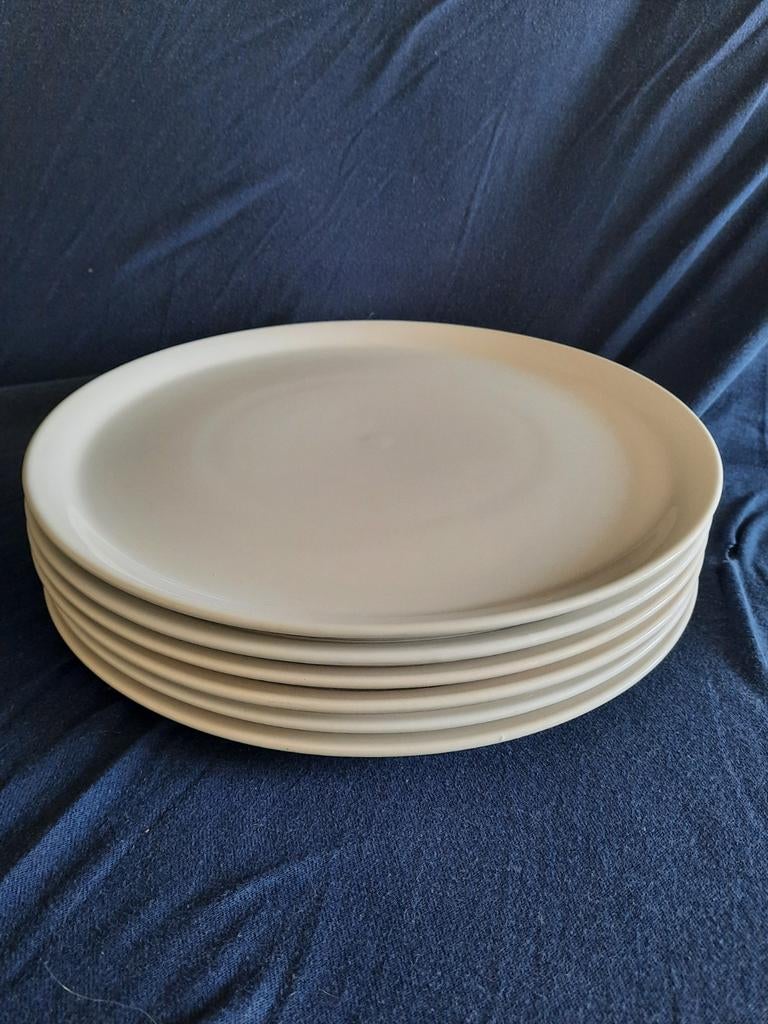 6 grote witte dinerborden Gusta 30 cm, Ophalen of Verzenden, Zo goed als nieuw, Bord(en), Effen