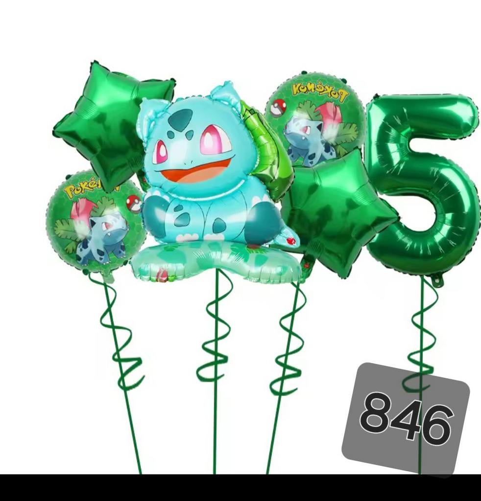 Pokemon Bulbasaur Folieballon Set - Verjaardag Decorat, Hobby en Vrije tijd, Feestartikelen, Ophalen, Nieuw, Versiering, Verjaardag
