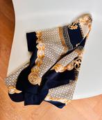 Vintage chain print barok sjaal - blauw/goud, Ophalen of Verzenden, Gedragen, Maat 46/48 (XL) of groter, Sjaal