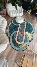 Uniek Vloerkleed met Abstract Koi Design, Ophalen, Blauw, 150 tot 200 cm, 200 cm of meer