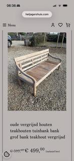 Tuinbank lounge Stationsbank houten bank kast kussentjes, Ophalen of Verzenden, Zo goed als nieuw, Hout