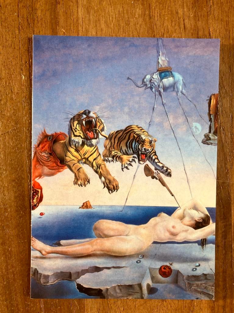 Salvador Dalí - naakte vrouw met tijgers, Ophalen of Verzenden, 1980 tot heden, Ongelopen, Natuur