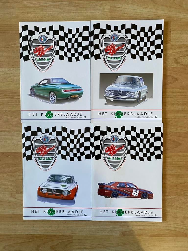 Het Klaverblaadje Alfa Romeo Club 2008 Nrs 121-124, Boeken, Ophalen of Verzenden, Gelezen, Alfa Romeo