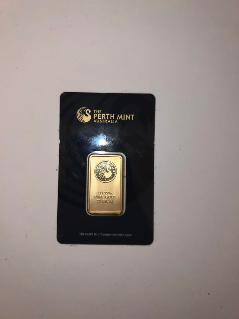 20 gram Perth Mint Goudbaar 99.99% Puur Goud, Ophalen, Goud