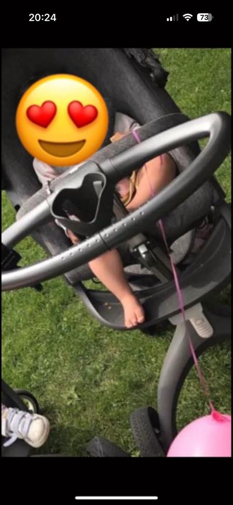 Stokke kinderwagen, Kinderen en Baby's, Kinderwagens en Combinaties, Gebruikt, Kinderwagen, Overige merken, Verstelbare duwstang