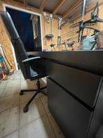 IKEA Malm bureau (zwart) + bureaustoel, Ophalen, Gebruikt, Bureau