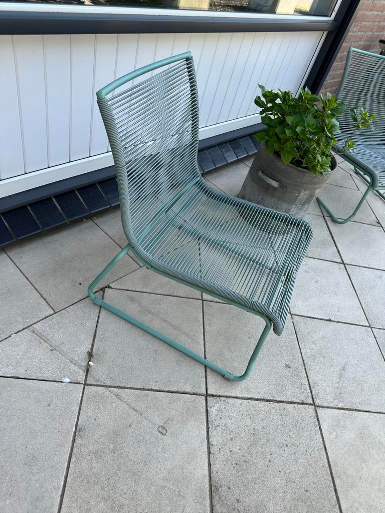 Set van 2 Groene Tuin lounge stoelen - Modern Design, Ophalen, Gebruikt, Twee, Overige kleuren