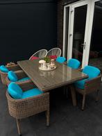 Tuinset Wicker - 6 stoelen, Ophalen of Verzenden, Zo goed als nieuw, Wicker