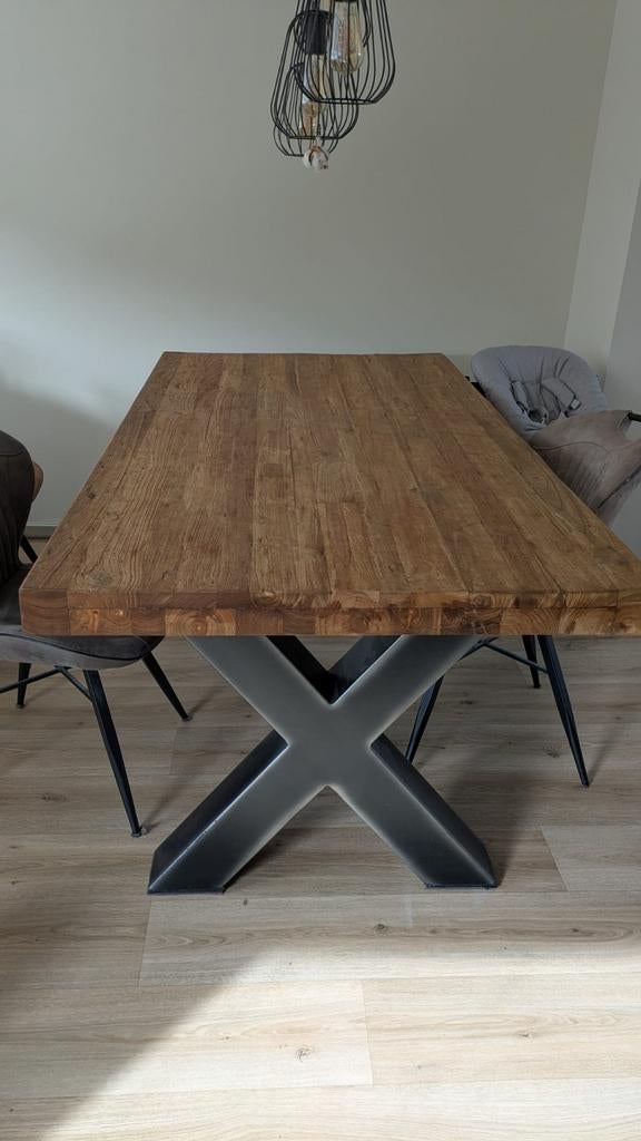Teak houten tafel, Huis en Inrichting, Tafels | Eettafels, Ophalen, Gebruikt, Teakhout, 50 tot 100 cm