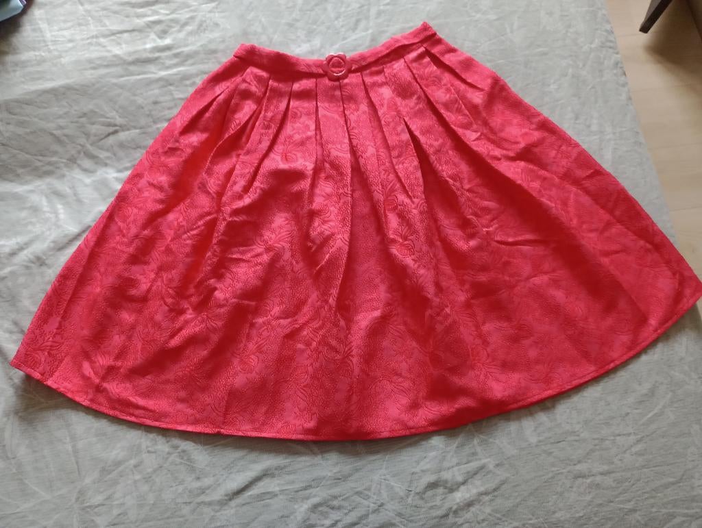 Dames Rok, Oranje/Rood - Maat L, Maat 42/44 (L), Ophalen of Verzenden, Zo goed als nieuw, Knielengte